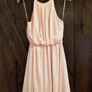 Light pink high neck dress